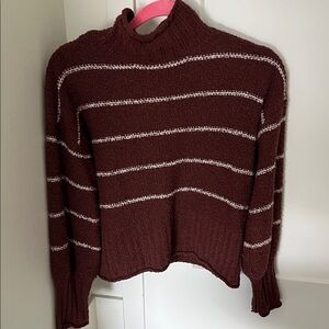Women's Burgundy Striped Sweater
